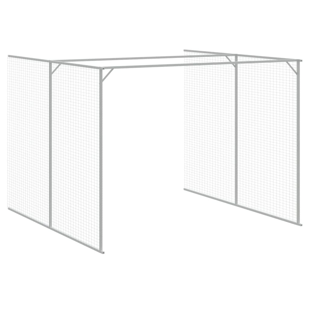 Dog House with Run Anthracite 84.3"x501.2"x71.3" Galvanized Steel