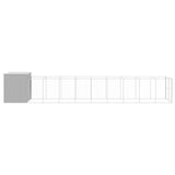 Dog House with Run Light Gray 84.3"x420.9"x71.3" Galvanized Steel