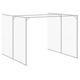 Dog House with Run Light Gray 84.3"x420.9"x71.3" Galvanized Steel