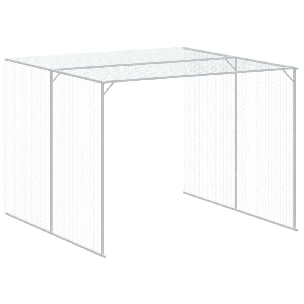 Dog House with Run Anthracite 84.3"x179.9"x71.3" Galvanized Steel