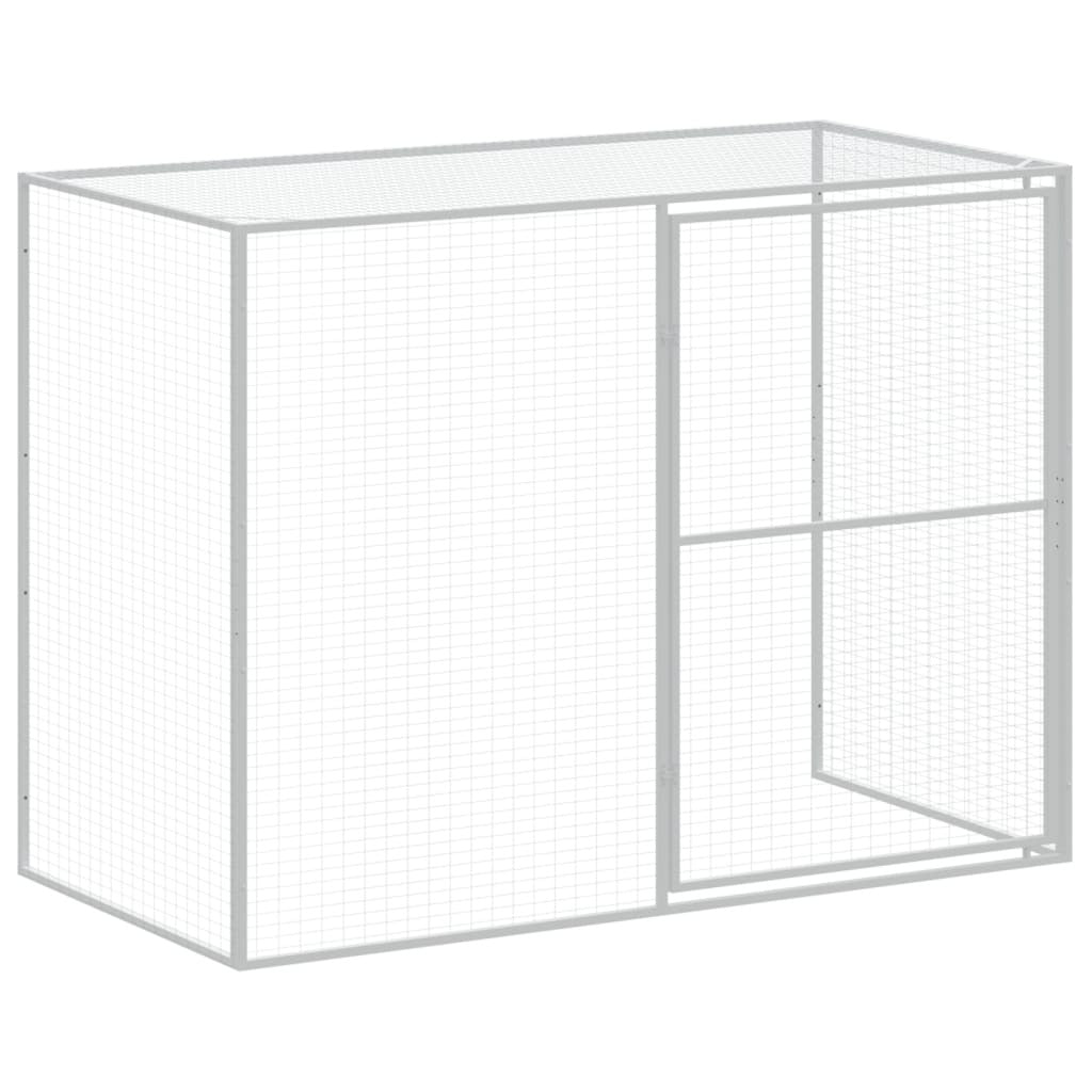 Dog House with Run Anthracite 84.3"x179.9"x71.3" Galvanized Steel