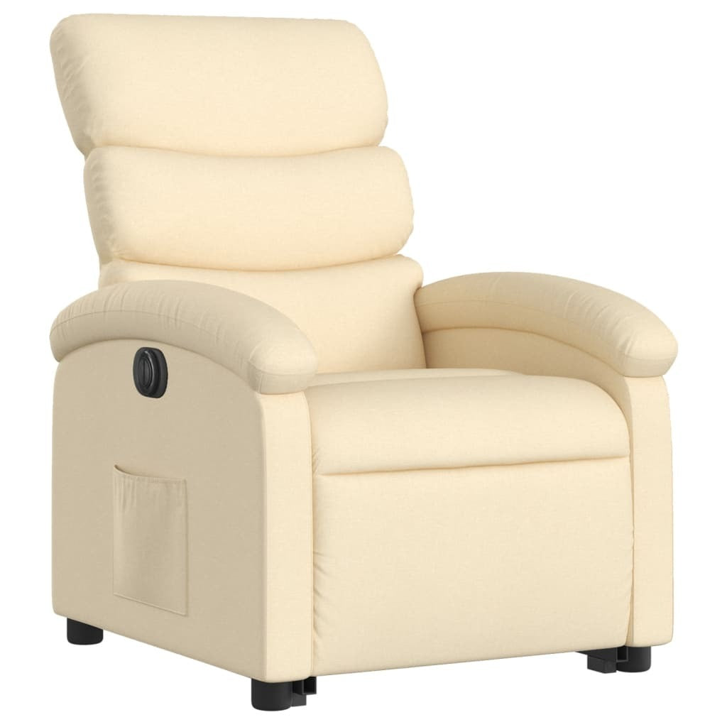 Electric Stand up Recliner Chair Cream Fabric