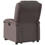 Electric Stand up Recliner Chair Dark Brown Real Leather