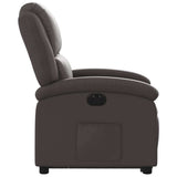 Electric Stand up Recliner Chair Dark Brown Real Leather