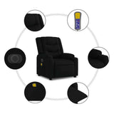 Electric Massage Recliner Chair Black Fabric