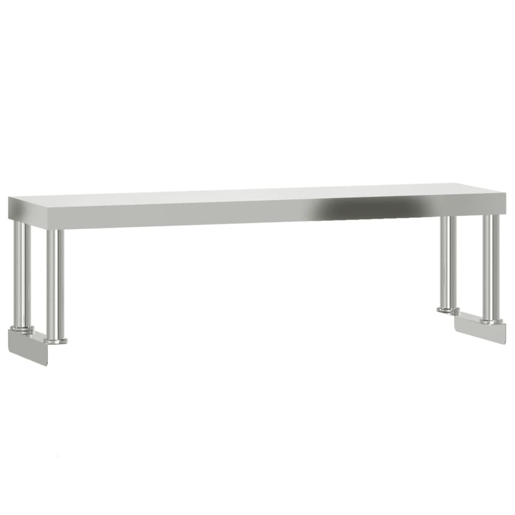 Kitchen Work Table with Overshelf 43.3"x21.7"x47.2" Stainless Steel