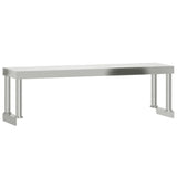 Kitchen Work Table with Overshelf 43.3"x21.7"x47.2" Stainless Steel