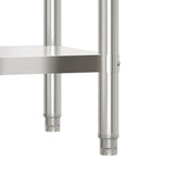 Kitchen Work Table with Overshelf 43.3"x21.7"x47.2" Stainless Steel