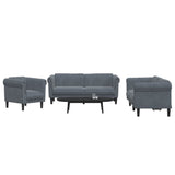 3 Piece Sofa Set Dark Gray Velvet