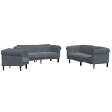 3 Piece Sofa Set Dark Gray Velvet