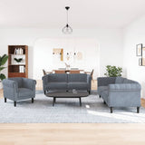 3 Piece Sofa Set Dark Gray Velvet