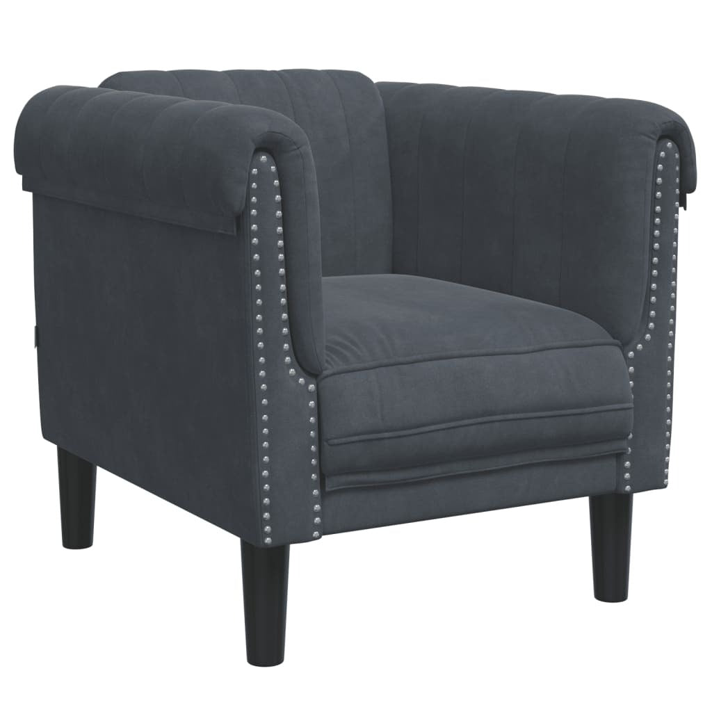 3 Piece Sofa Set Dark Gray Velvet