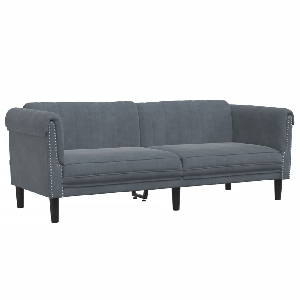 3 Piece Sofa Set Dark Gray Velvet