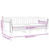 3 Piece Sofa Set Dark Gray Velvet