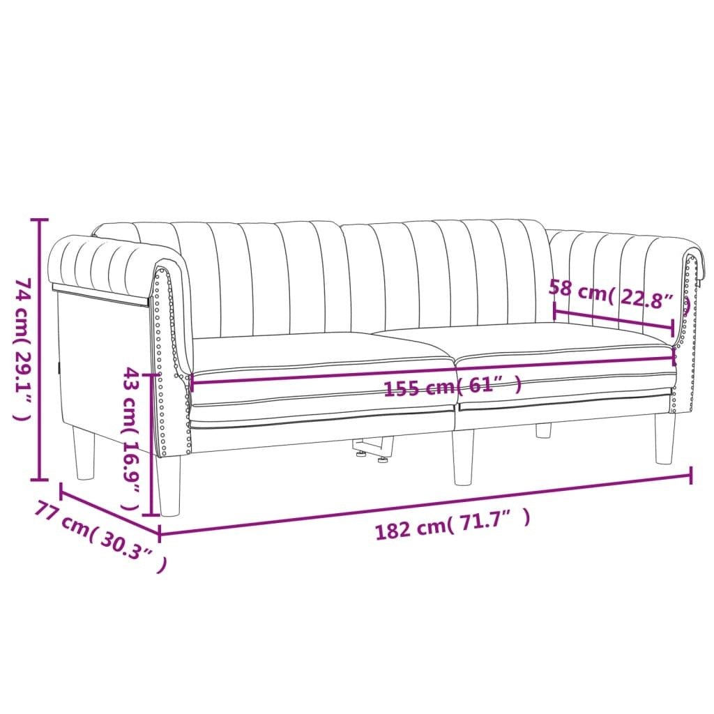 3 Piece Sofa Set Dark Gray Velvet