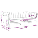 3 Piece Sofa Set Dark Gray Velvet