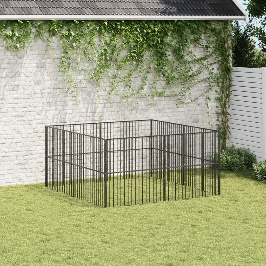 Dog Playpen Black Galvanized steel Large Sturdy Dog Playpen