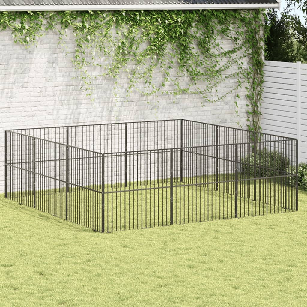 Dog Playpen Black Galvanized Steel Large Heavy Duty Dog Playpen