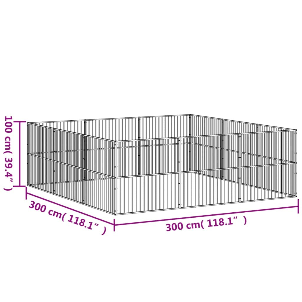 Dog Playpen Black Galvanized Steel Large Heavy Duty Dog Playpen