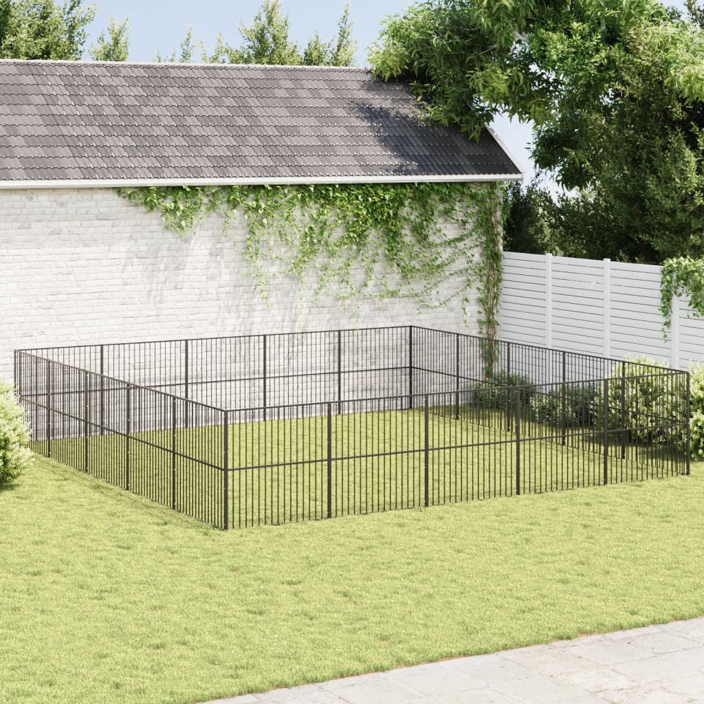 Dog Playpen Black Galvanized steel Large Durable Dog Playpen