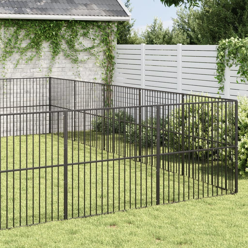 Dog Playpen Black Galvanized steel Large Durable Dog Playpen