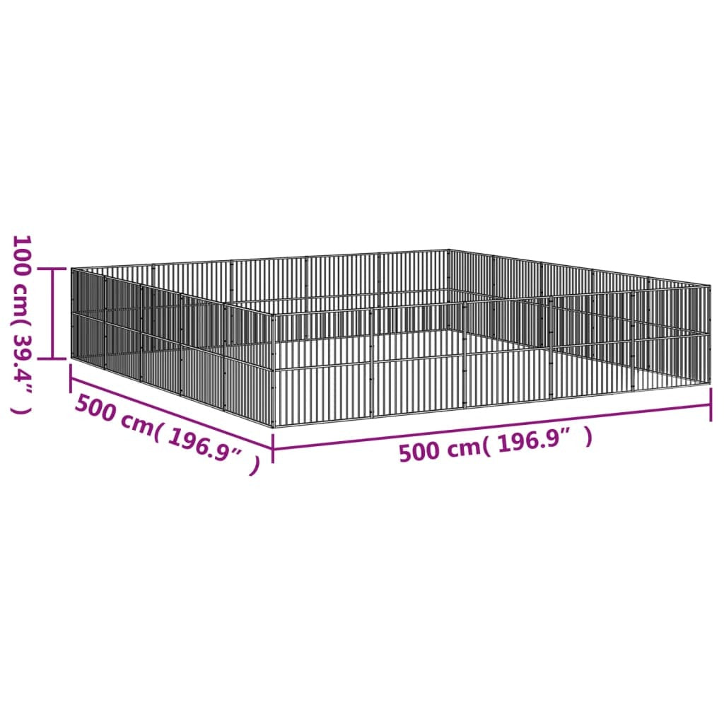 Dog Playpen Black Galvanized steel Large Durable Dog Playpen
