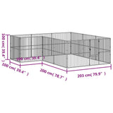 Dog Playpen Black Galvanized Steel Large Durable Dog Playpen