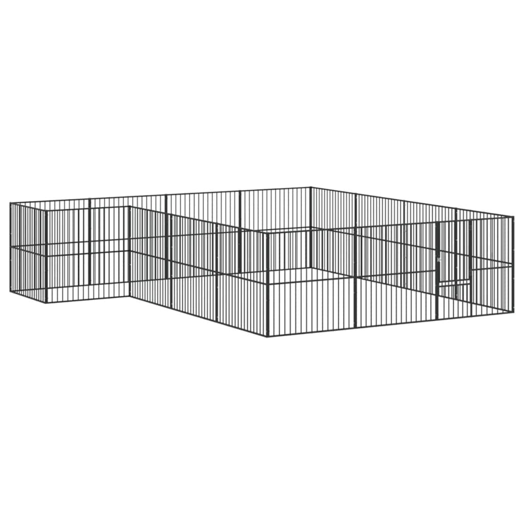 Dog Playpen Black Galvanized Steel Large Durable Dog Playpen