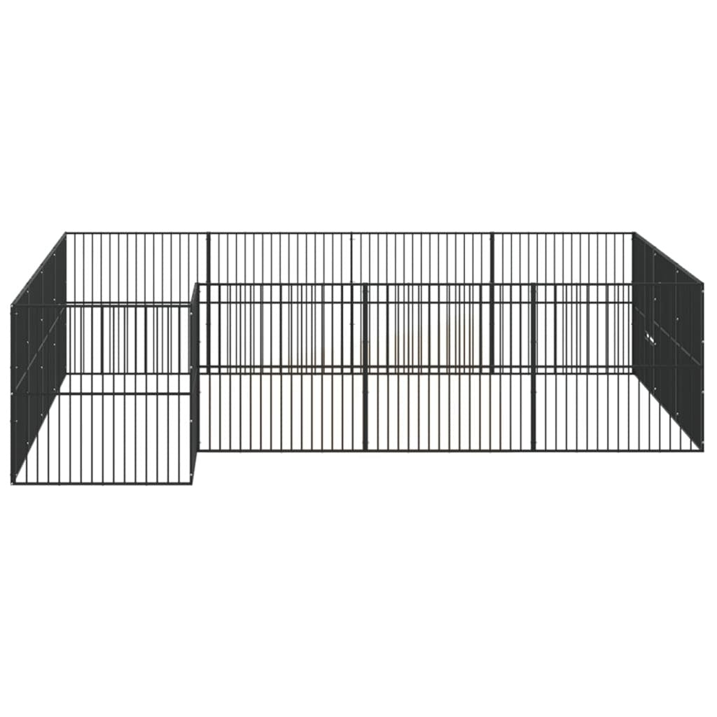 Dog Playpen Black Galvanized Steel Large Durable Dog Playpen