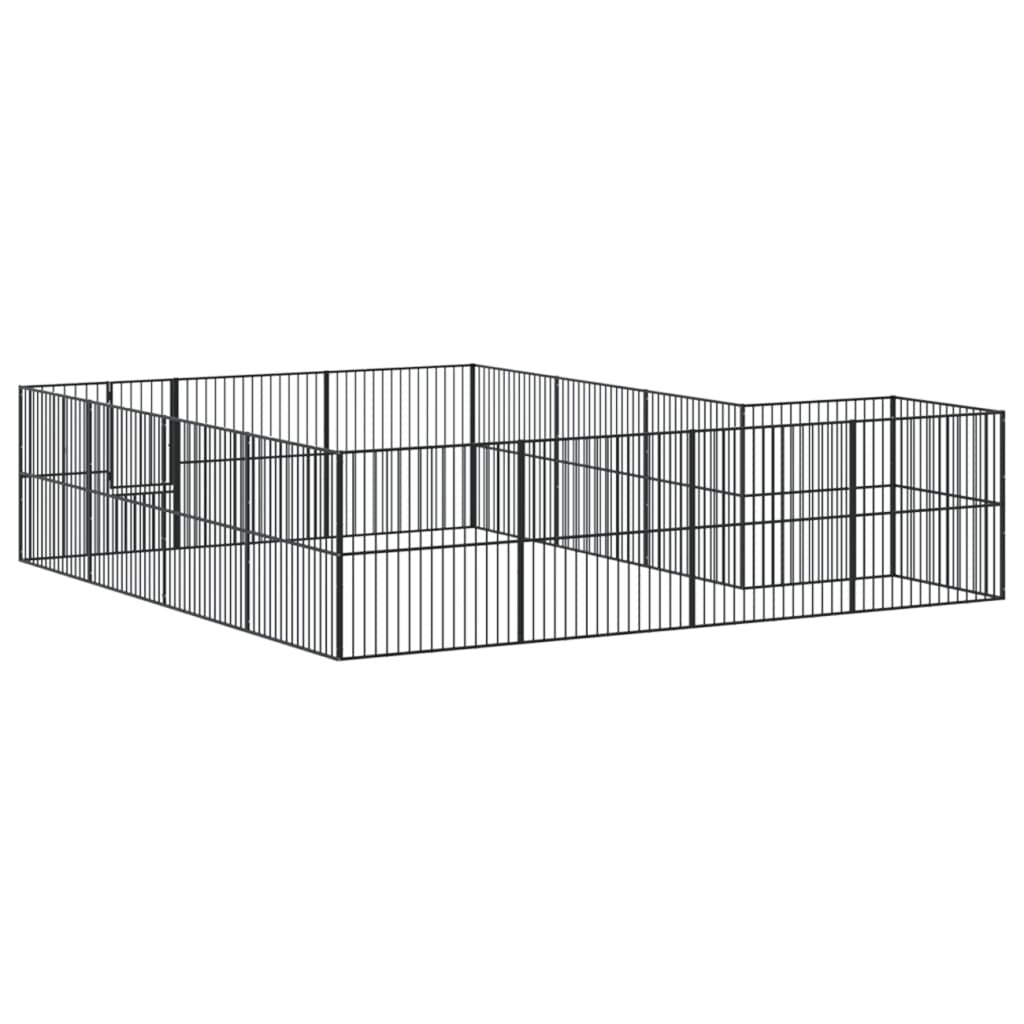 Dog Playpen Black Galvanized Steel Large Durable Dog Playpen