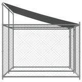 Dog Cage with Roof and Doors Gray 13.1'x6.6'x6.6'Galvanized Steel