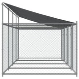 Dog Cage with Roof and Doors Gray 26.2'x6.6'x6.6'Galvanized Steel