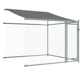 Dog Cage with Roof and Doors Gray 26.2'x6.6'x6.6'Galvanized Steel