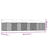 Dog Cage with Roof and Doors Gray 26.2'x6.6'x6.6'Galvanized Steel