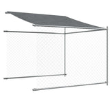 Dog Cage with Roof and Door Gray 26.2'x6.6'x6.6'Galvanized Steel