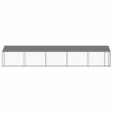 Dog Cage with Roof and Door Gray 32.8'x6.6'x6.6'Galvanized Steel
