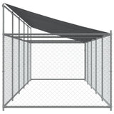 Dog Cage with Roof and Door Gray 32.8'x6.6'x6.6'Galvanized Steel