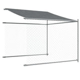 Dog Cage with Roof and Door Gray 32.8'x6.6'x6.6'Galvanized Steel