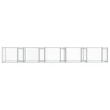 Dog Cage with Doors Gray 32.8'x6.6'x4.9'Galvanized Steel