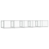 Dog Cage with Doors Gray 32.8'x6.6'x4.9'Galvanized Steel