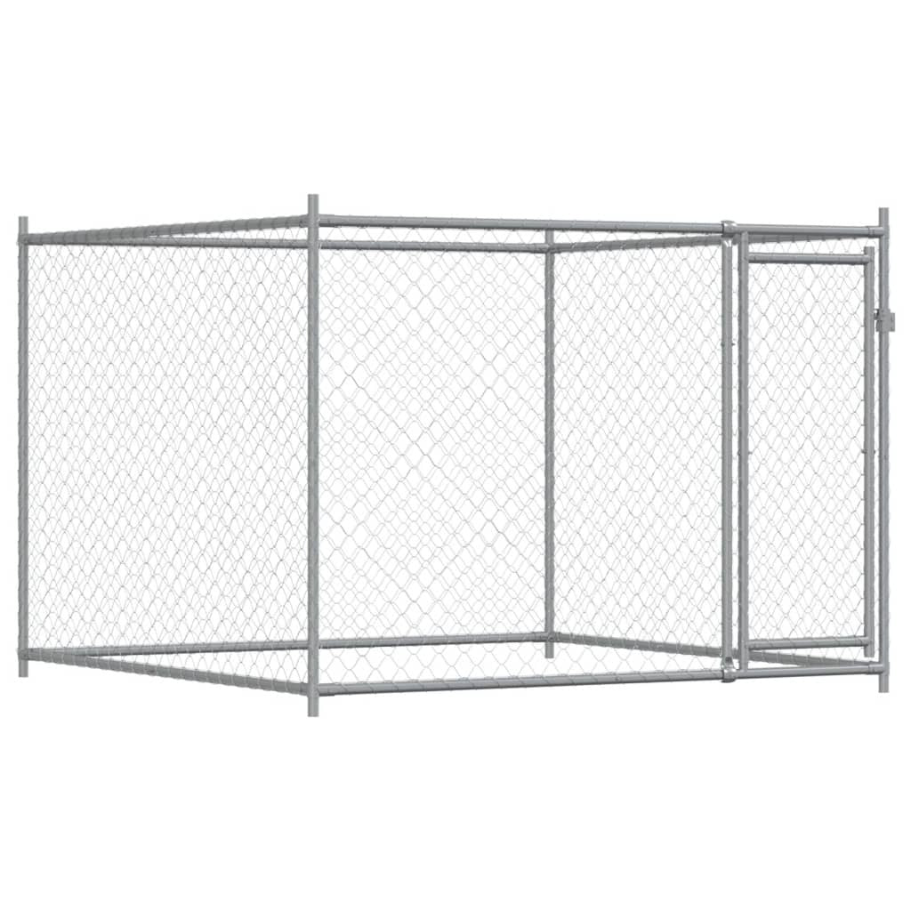 Dog Cage with Doors Gray 32.8'x6.6'x4.9'Galvanized Steel