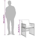 Garden Dining Set Black, Cream White PE Rattan, Steel, Acacia Wood