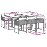 7 Piece Patio Dining Set with Cushions Black Poly Rattan