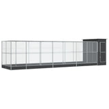 Aviary with Extension Silver 326.8"x79.9"x85" Steel