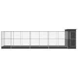 Aviary with Extension Silver 326.8"x79.9"x85" Steel