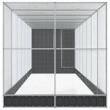 Aviary with Extension Silver 326.8"x79.9"x85" Steel