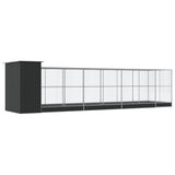 Aviary with Extension Silver 326.8"x79.9"x85" Steel