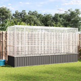Aviary with Extension Silver 164.8"x42.1"x83.5" Steel