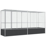 Aviary with Extension Silver 164.8"x42.1"x83.5" Steel