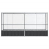 Aviary with Extension Silver 164.8"x42.1"x83.5" Steel